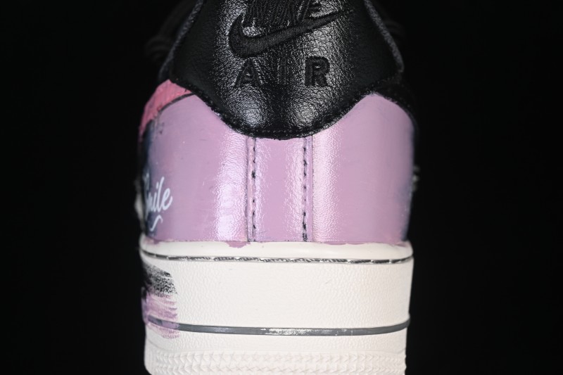 Nike Air Force 1 '07 Low Hand-Painted Graffiti Sneakers with Midnight Starburst Design - FJ7740-170