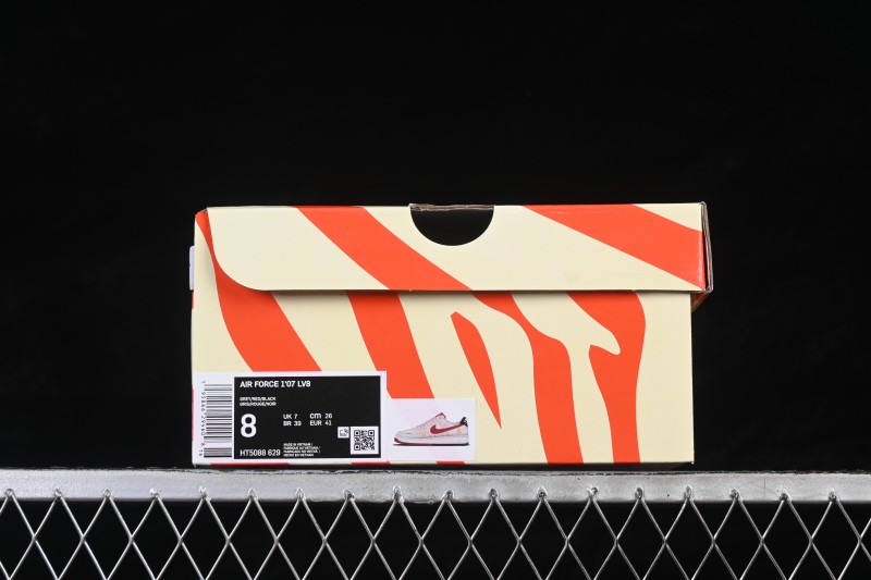 Nike Air Force 1 '07 Low Casual Sneakers with Red and Gold Chinese New Year Design - HT5088-629