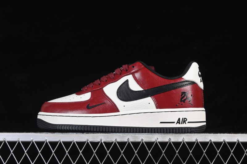 Nike Air Force 1 '07 Low Lunar New Year Edition Basketball Sneakers with Premium Leather Upper - HF3148-102