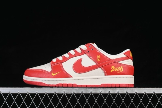 Nike SB Dunk Low Red White Contrast Premium Custom Low-Top Skateboarding Shoes - QW5288-105