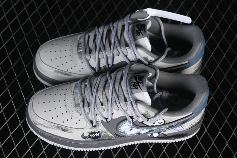 Nike Air Force 1 '07 Low Hand-Drawn Graffiti Skateboarding Shoes with Retro Washed Leather - DB3310-333