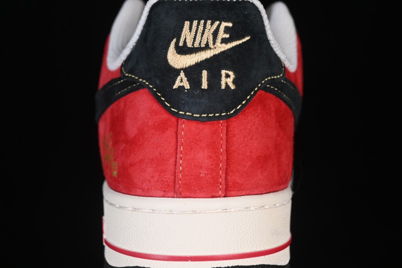 Nike Air Force 1 '07 Low Red Black Gold Three-Color Casual Low-Top Sneakers - QW5288-117