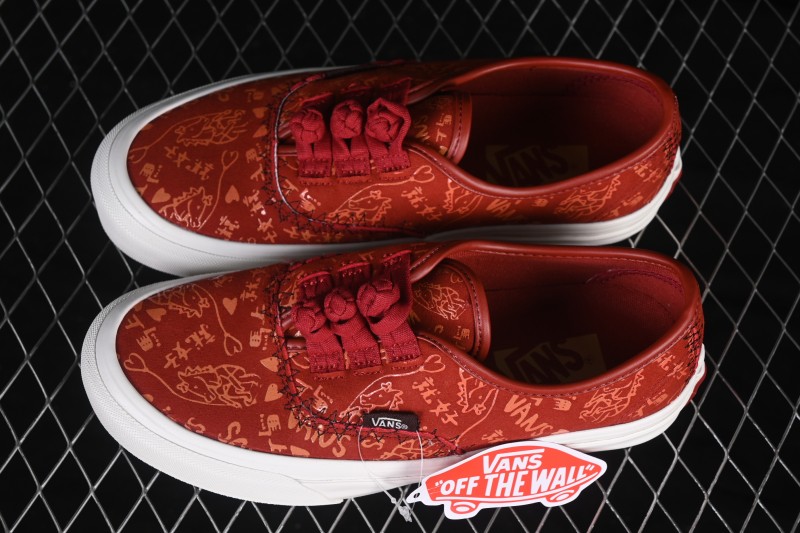 Vans Authentic Year of the Horse Low-Top Casual Skateboarding Shoes with Vulcanized Construction - VN000Z3UHRU