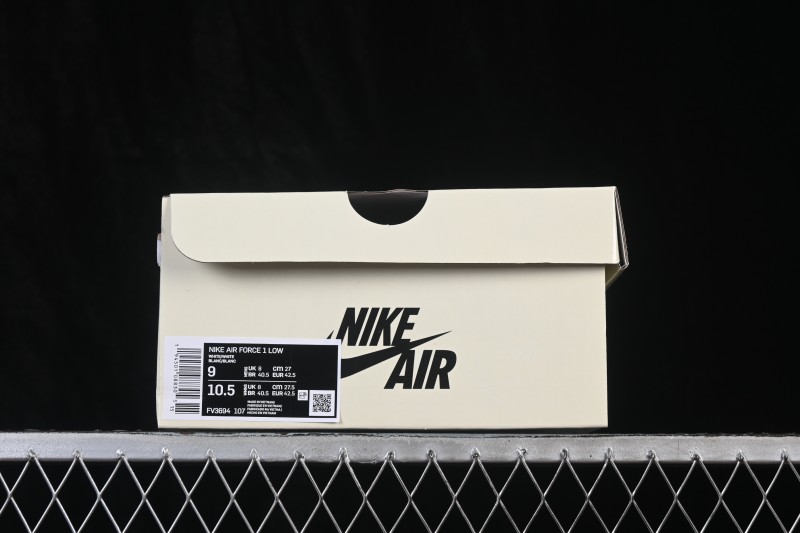 Nike Air Force 1 '07 Low Black and Orange Casual Skateboarding Shoes with Full-Length Air Cushion - FV3694-107