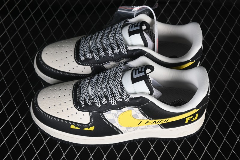 Nike Air Force 1 '07 Low Fendi Collaboration Casual Sneakers with Premium Leather Upper - LD1999-019