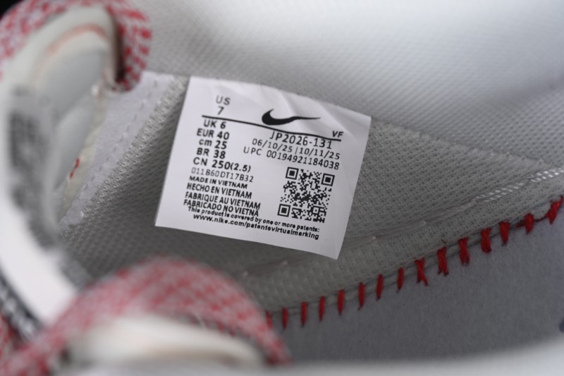 Nike Air Force 1 '07 Low Red and White Patchwork Casual Sneakers - JP2026-131