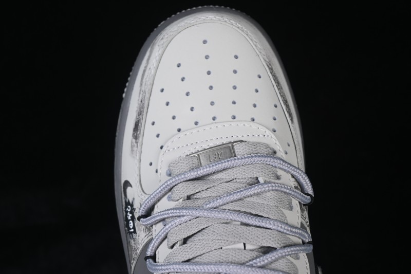 Nike Air Force 1 '07 Low Hand-Drawn Graffiti Skateboarding Shoes with Retro Washed Leather - DB3310-333