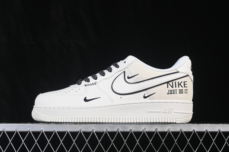Nike Air Force 1 '07 Low Casual Sneakers in Off-White with Full-Length Air Cushion - MM5288-082