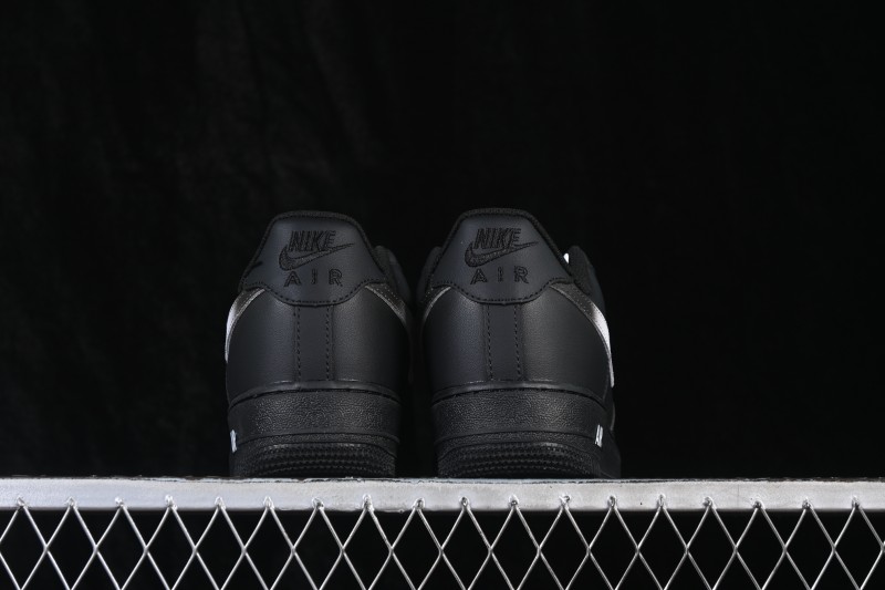 Nike Air Force 1 '07 Low Anime Theme Black and White Swoosh Sneakers - ZH0316-100