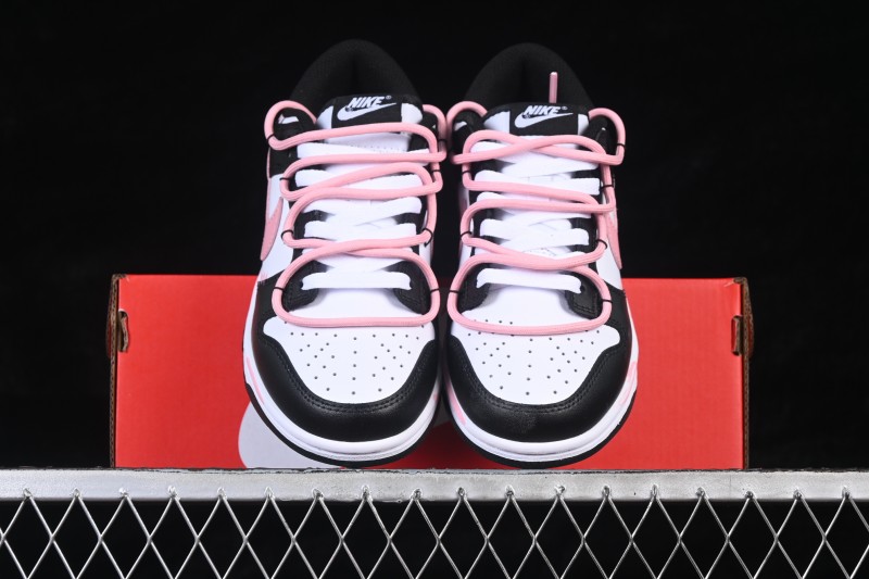 Nike SB Dunk Low Cat Paw Black Pink Deconstructed Strap Casual Skateboarding Shoes - DD1503-101