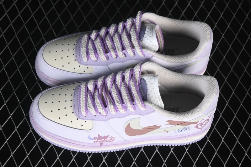 Nike Air Force 1'07 Low Pastel Candy Doodle Hand-Drawn Graffiti Casual Sneakers - FB1839-321