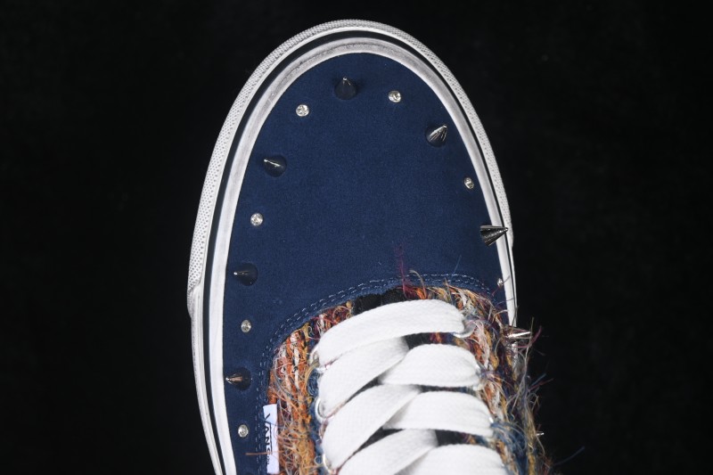 Vans Premium Authentic 44 Punk Style Low-Top Skate Shoes with Mixed Mohair and Studded Accents - VN000DB8BER