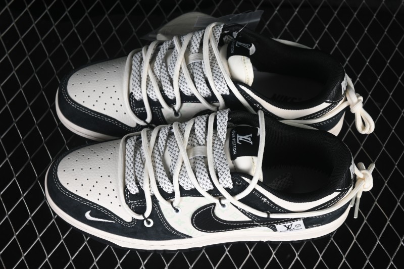 Nike SB Dunk Low Frosted Black White Custom Skateboarding Shoes - YX5066-396