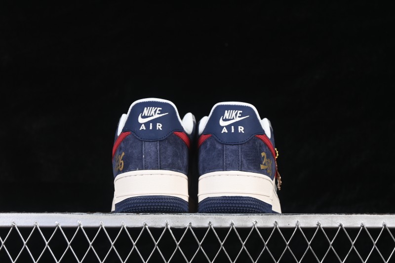 Nike Air Force 1 '07 Low Basketball Sneakers with Red and Navy Contrast - JP2026-153