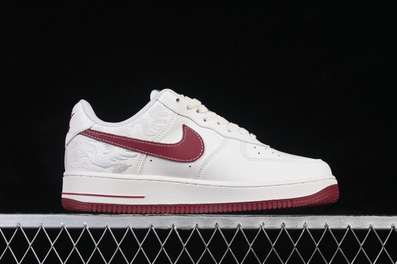 Nike Air Force 1 '07 Low Year of the Horse Limited Edition White Red Retro Basketball Sneakers with Air Cushioning - DD1982-348