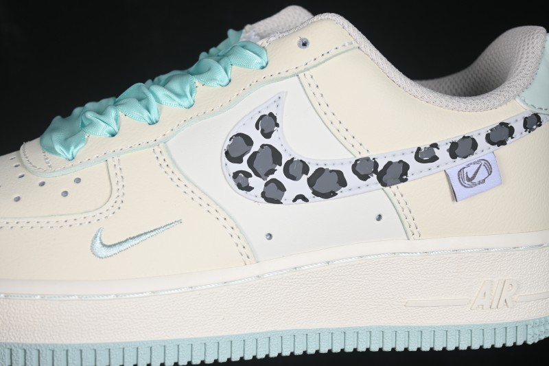Nike Air Force 1 '07 Low Green Grape Leopard Pop Hand-Painted Graffiti Casual Sneakers - FB1839-112