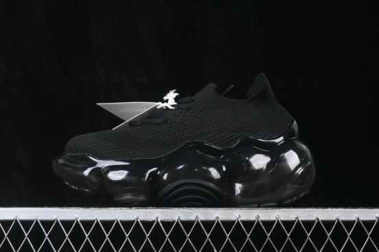 Grounds Moopie Fabric Round Toe Big Bubble Platform Sneakers Black - FYD4
