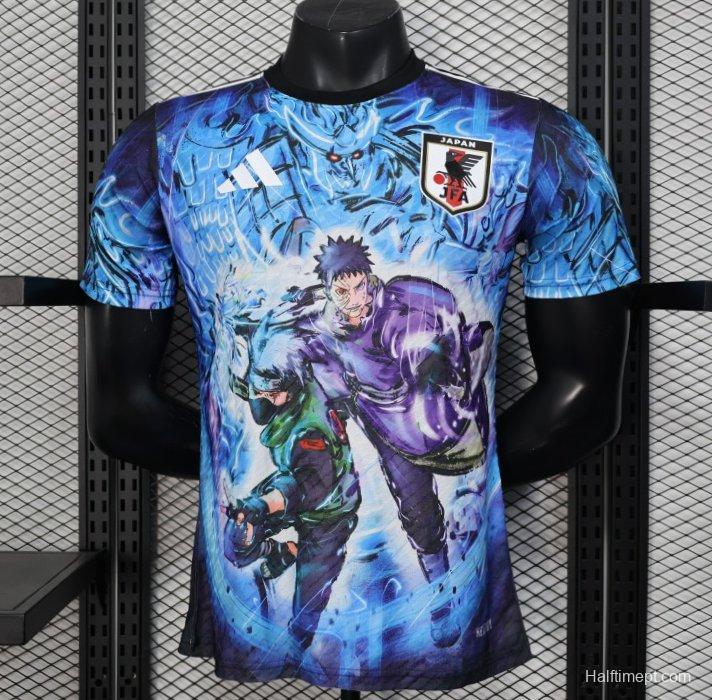 Player Version 2025 Japan Blue with Anime Combat Scene Design Jersey