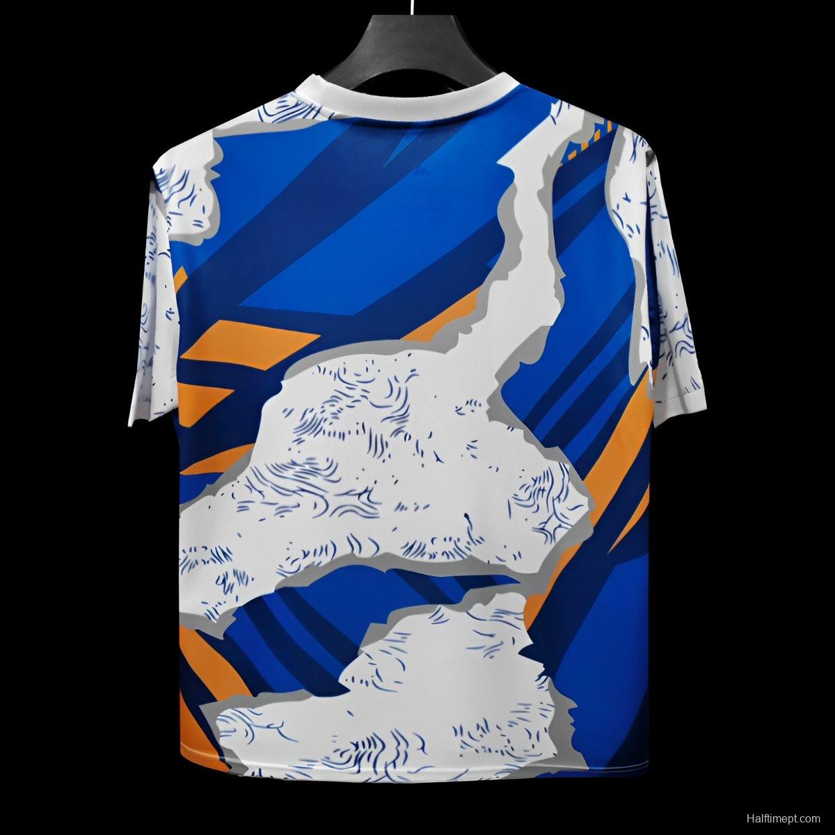 25/26 Real Madrid Blue with Abstract Pattern Jersey