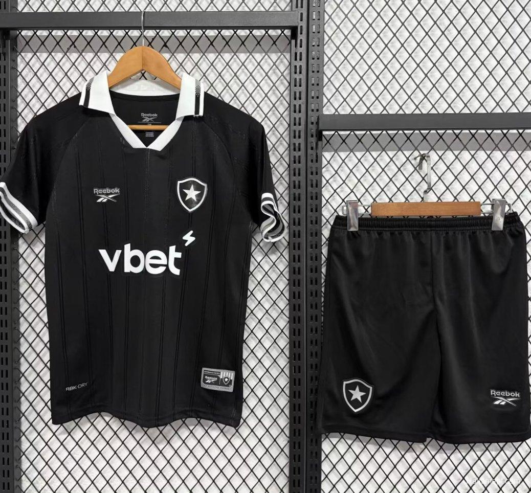 25/26 Kids Botafogo Away Black Jersey With Sponsor