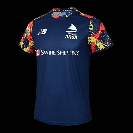 25/26 Fijian Drua Navy with Colorful Sleeves Training Jersey
