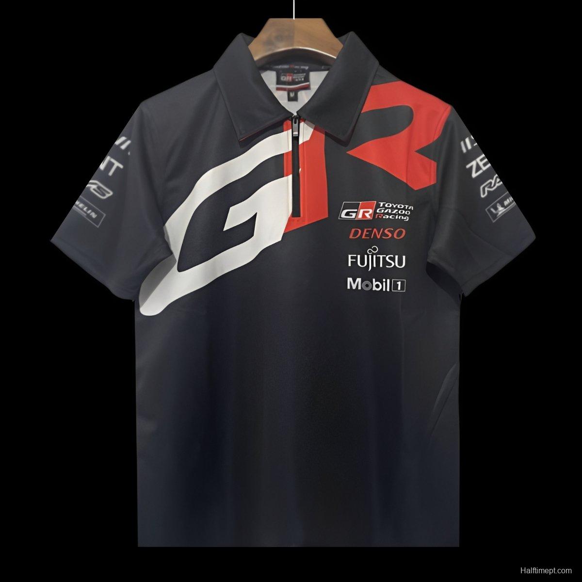 2024 F1 Toyota Gazoo Racing Black with Red and White GR Logo  Motorsports Polo