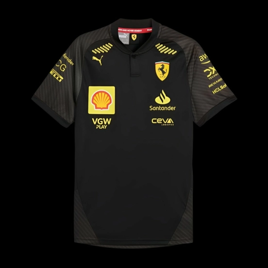 2024 F1 Scuderia Ferrari Black with Carbon Fiber Pattern Team Jersey