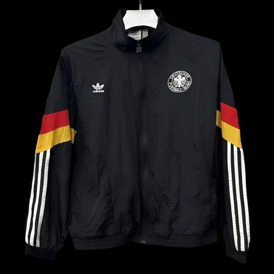 2026 Germany Black Full Zipper Windbreaker