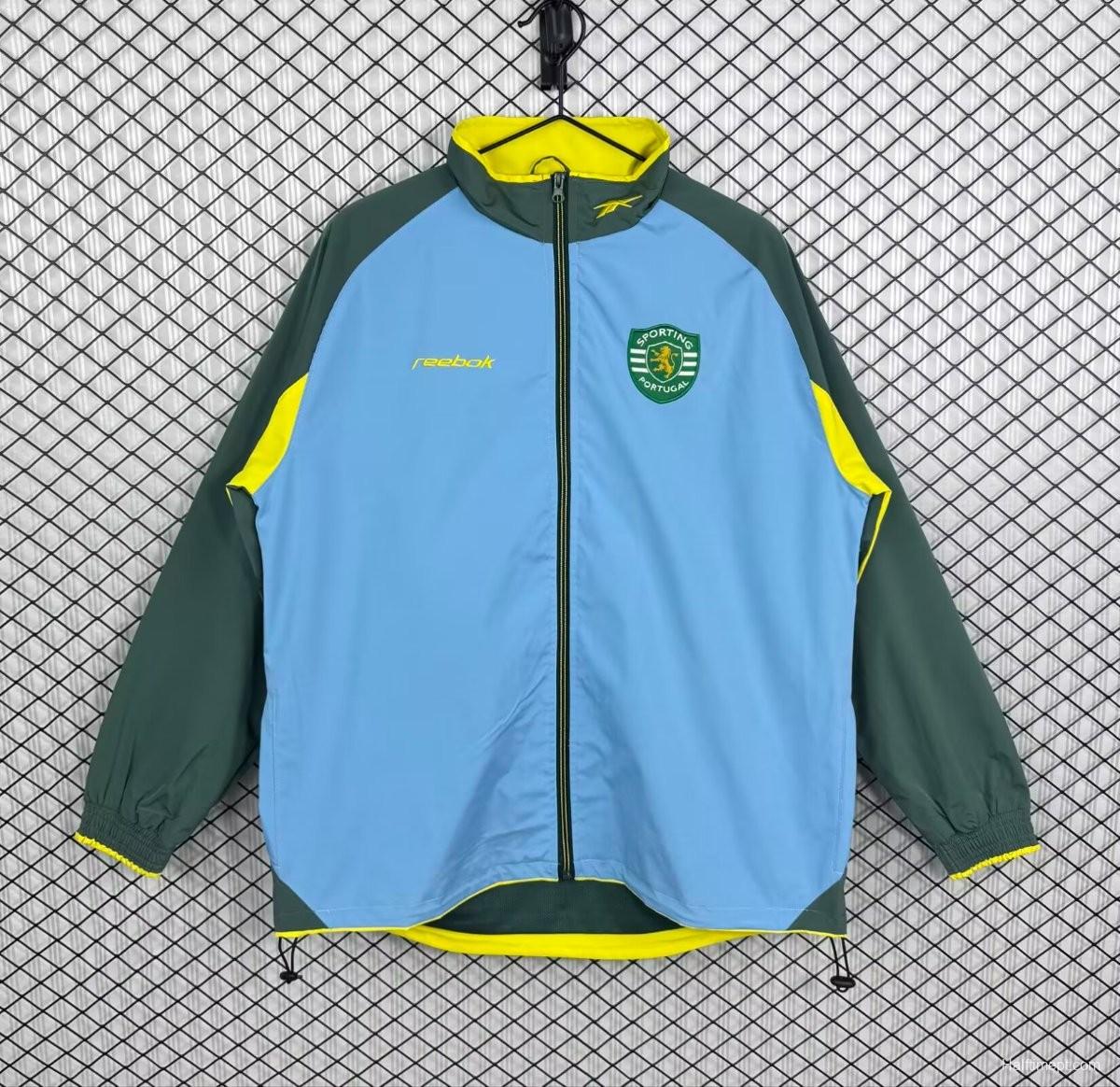 Retro 02/03 Sporting Lisbon Green Full Zipper Windbreaker