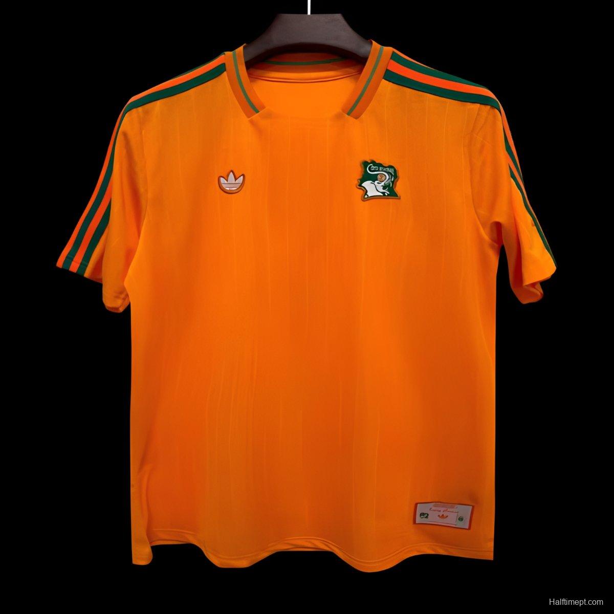 2026 Ivory Coast Adidas Terrace Icons Orange Jersey