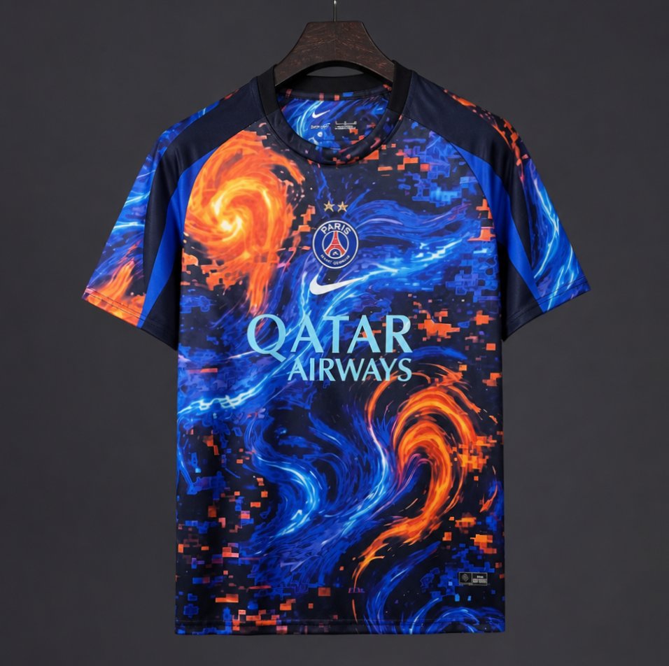 26/27 PSG/Paris Saint-Germain Pre-Match Training Blue/Orange Jersey