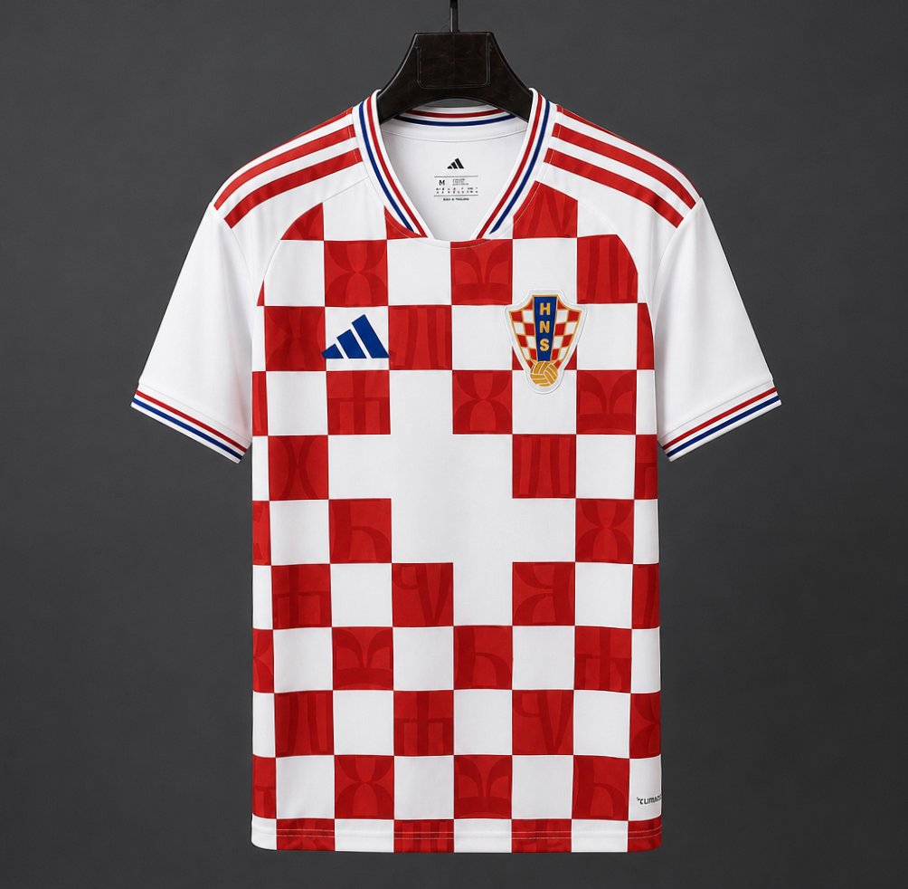 Player Version 2026 Croatia Home Red/White Checkered Jersey