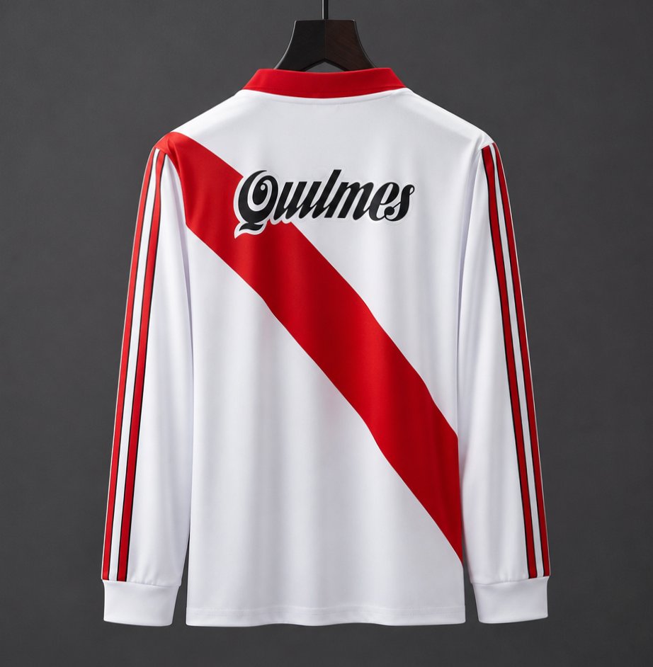 Retro 96/97 River Plate Home White & Red Long Sleeve Jersey