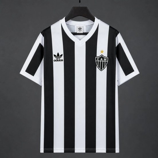 Retro 1983 Atletico Mineiro Home  Black/White Stripes Jersey