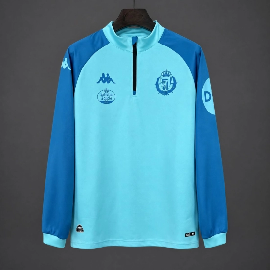 26/27 Real Valladolid Light Blue Long Sleeve Half-Zip Jersey